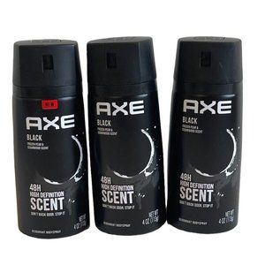 Axe Deodorant Body Spray Black Frozen Pear Cedarwood Scent LOT OF 3